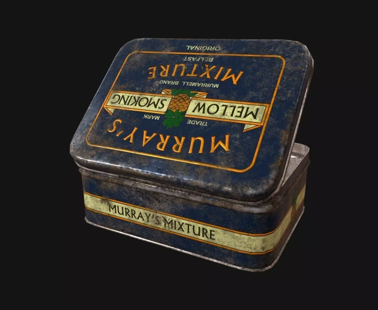 Old Tobacco Tin - Murrays Mixture Low-poly 3D model_0