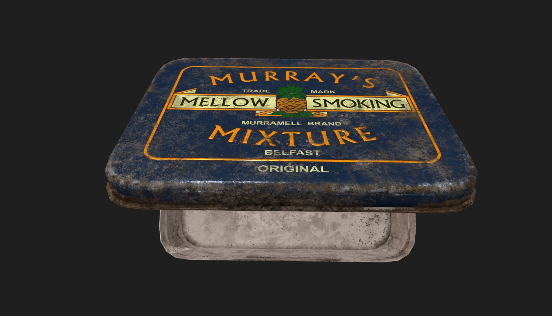 Old Tobacco Tin - Murrays Mixture Low-poly 3D model_4