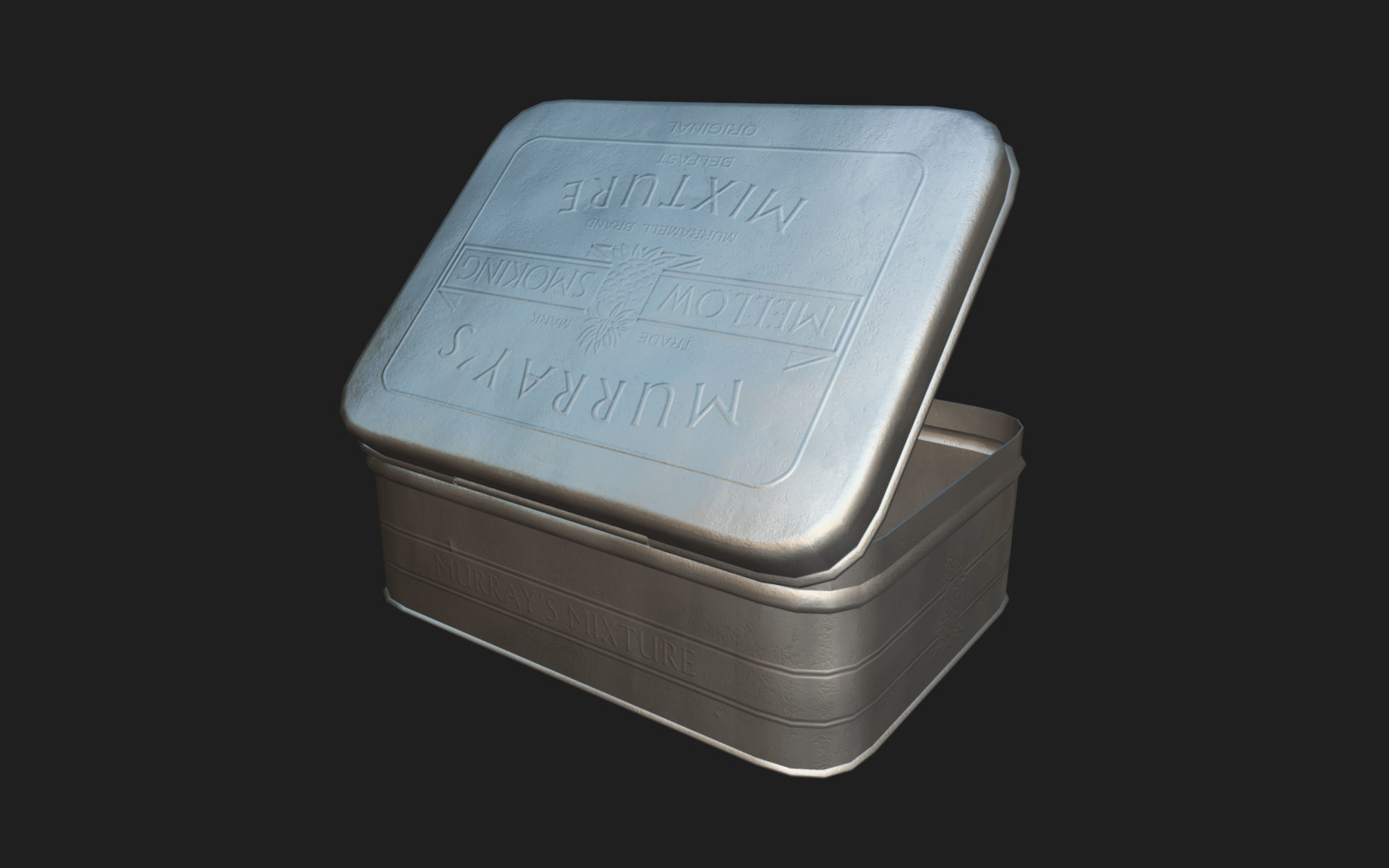 Old Tobacco Tin - Murrays Mixture Low-poly 3D model_14