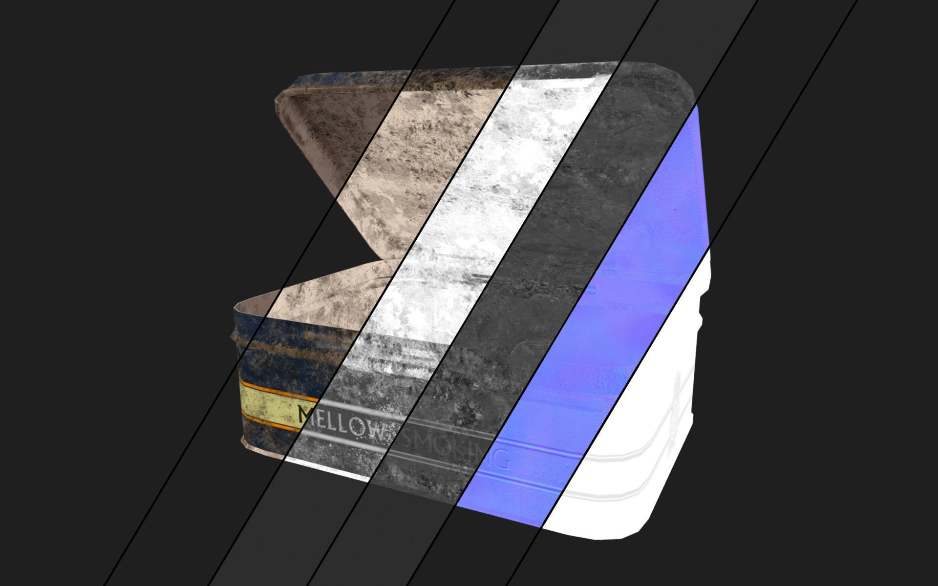 Old Tobacco Tin - Murrays Mixture Low-poly 3D model_18