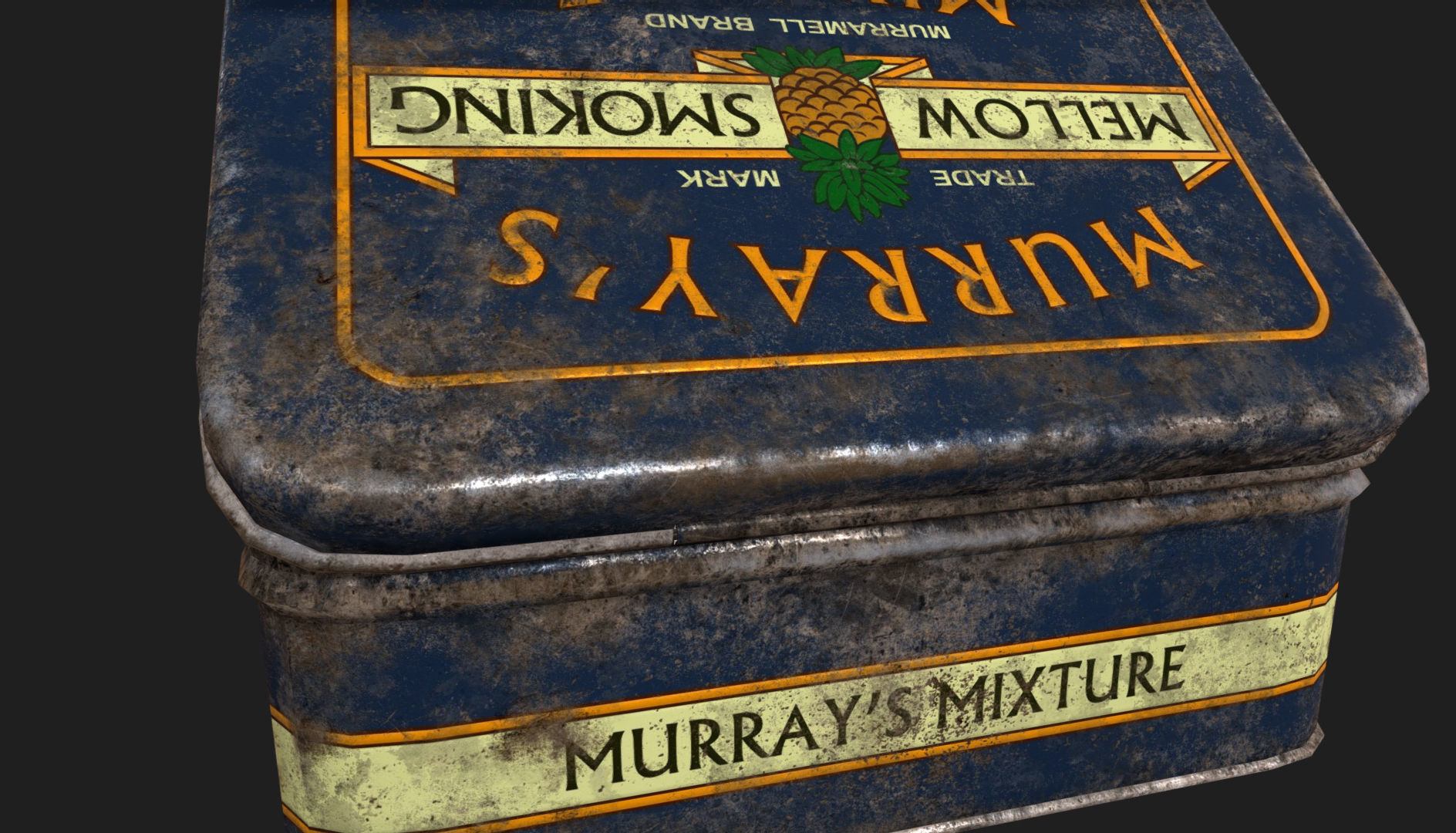 Old Tobacco Tin - Murrays Mixture Low-poly 3D model_5