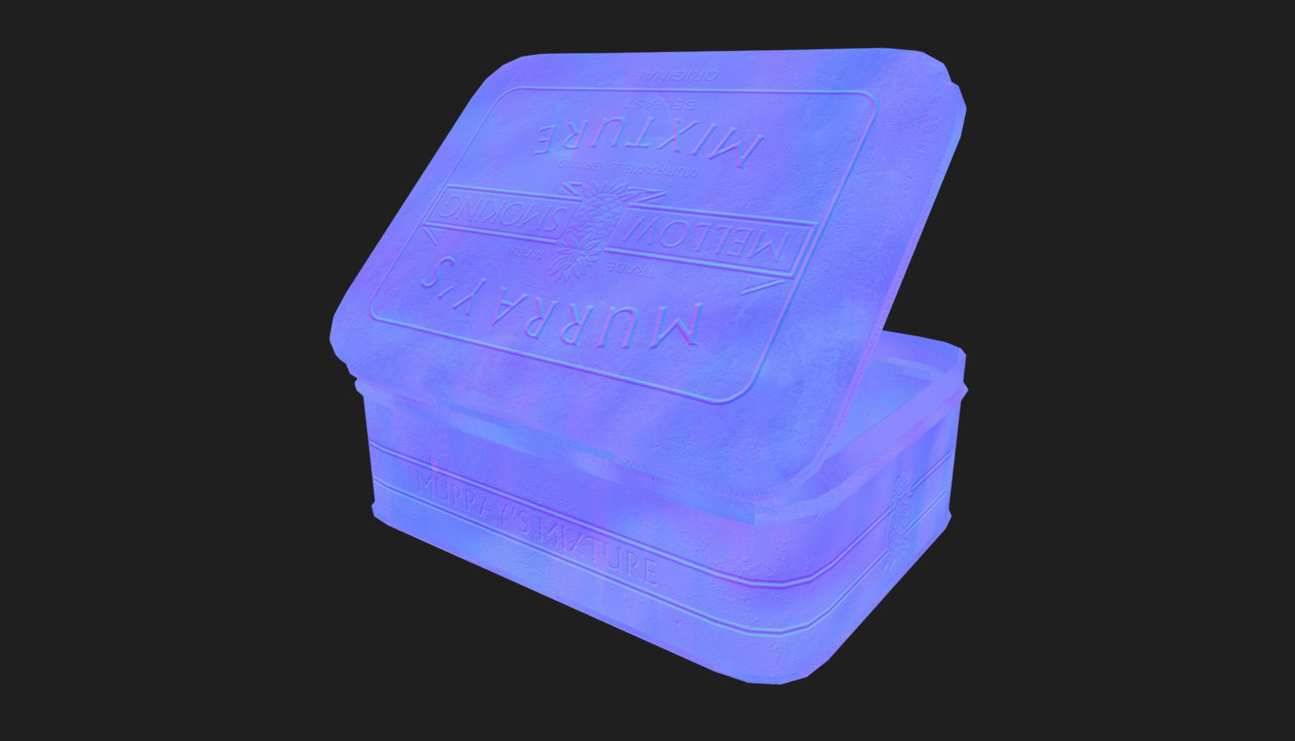 Old Tobacco Tin - Murrays Mixture Low-poly 3D model_11