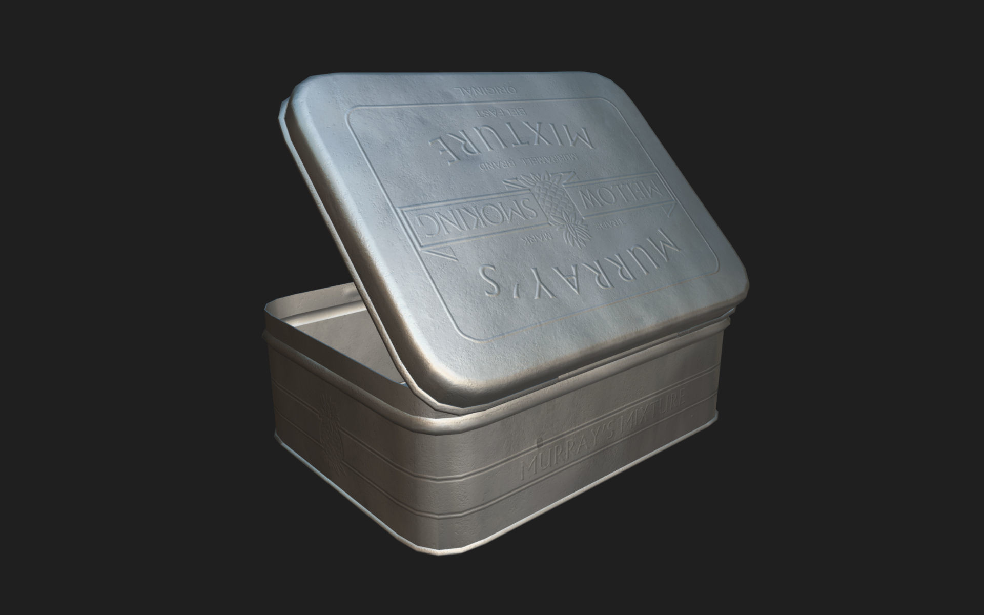 Old Tobacco Tin - Murrays Mixture Low-poly 3D model_17