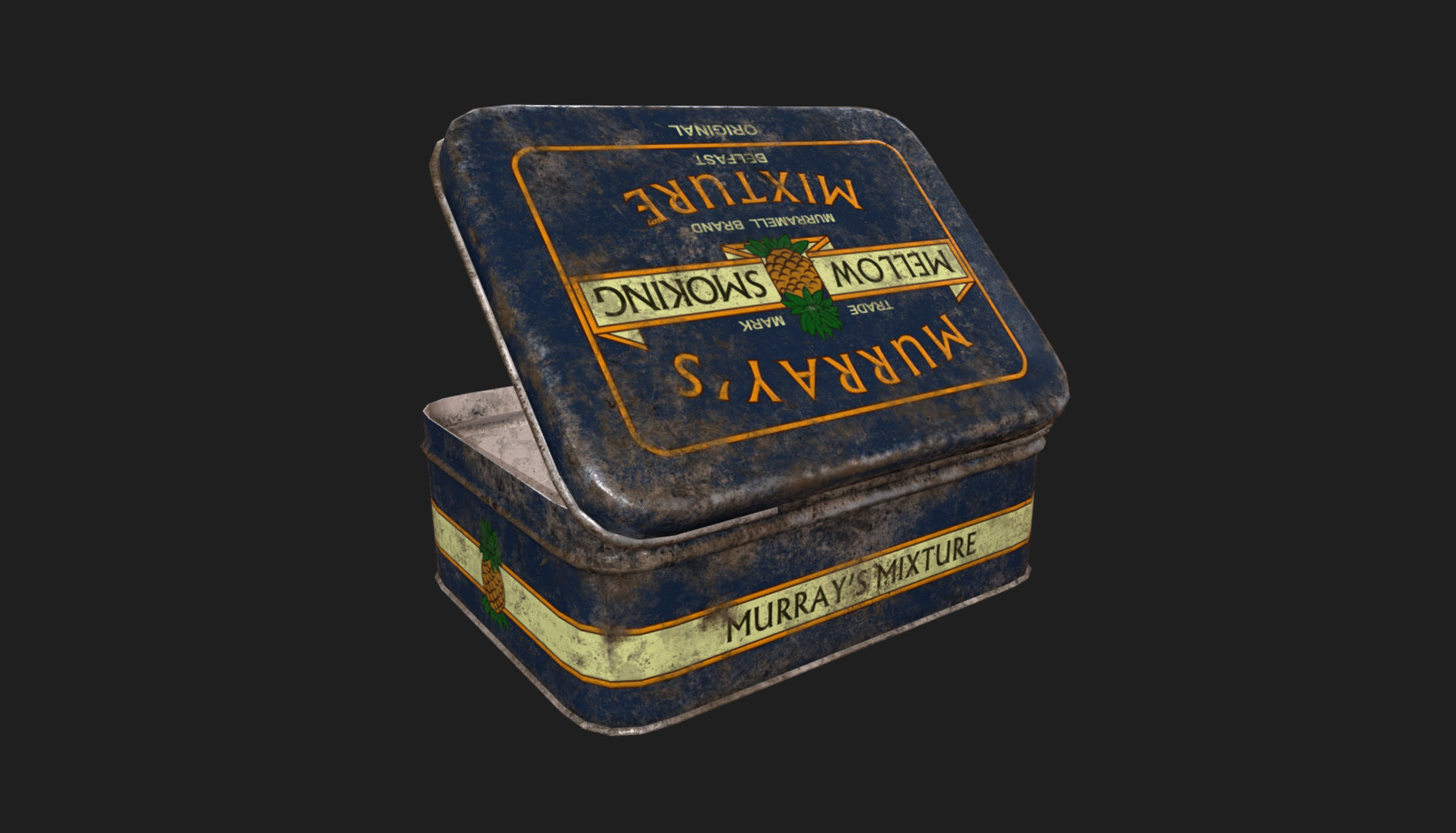 Old Tobacco Tin - Murrays Mixture Low-poly 3D model_2