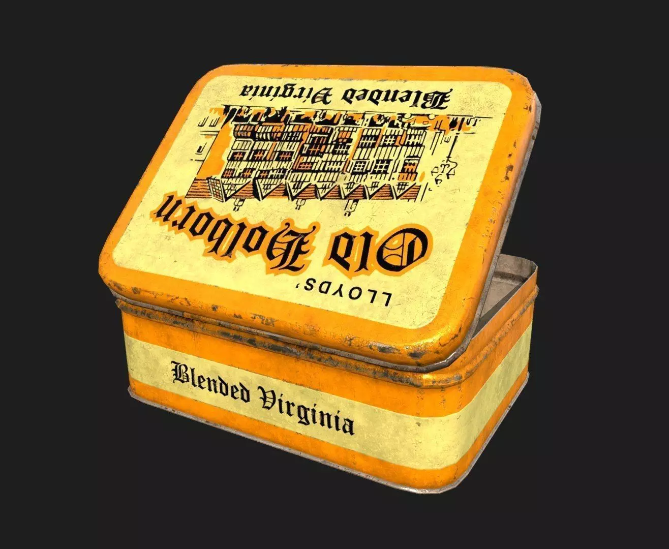 Old Tobacco Tin - Old Holborn Low-poly 3D model_0