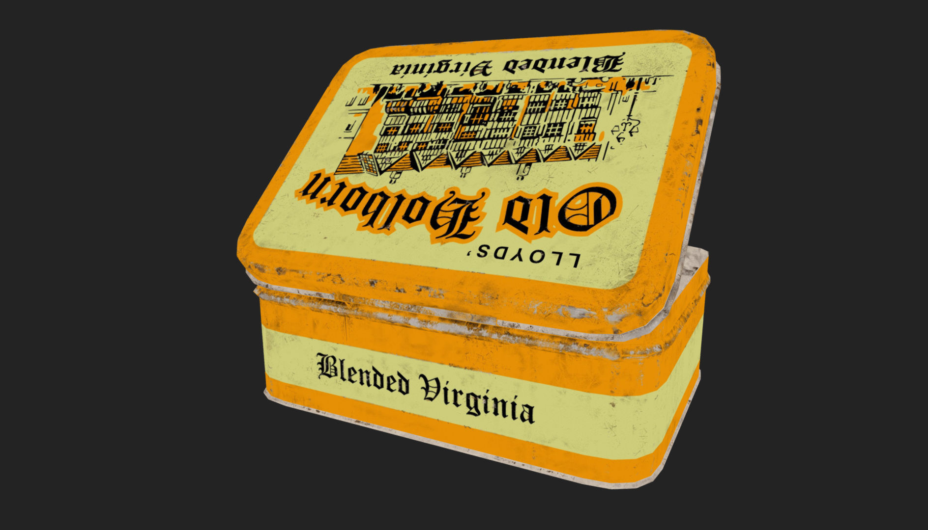 Old Tobacco Tin - Old Holborn Low-poly 3D model_7