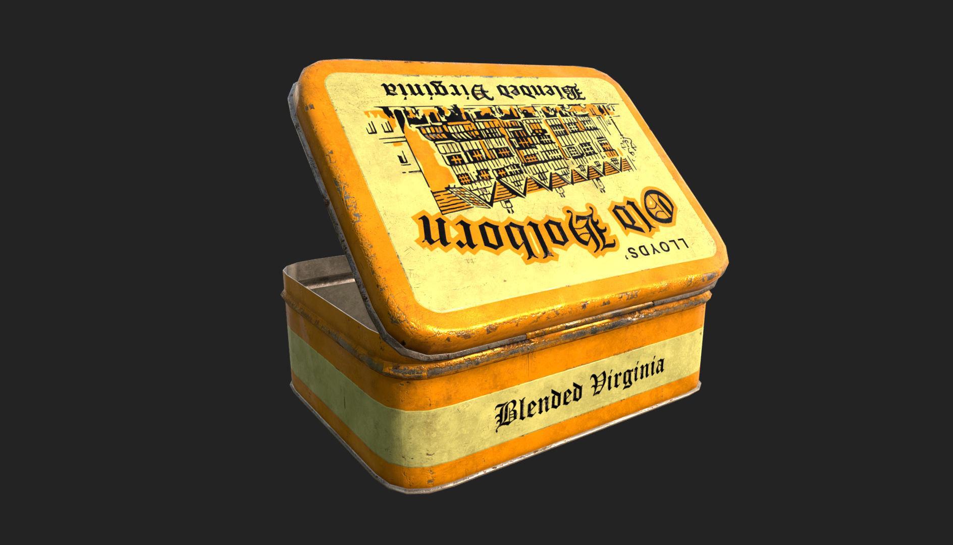 Old Tobacco Tin - Old Holborn Low-poly 3D model_2