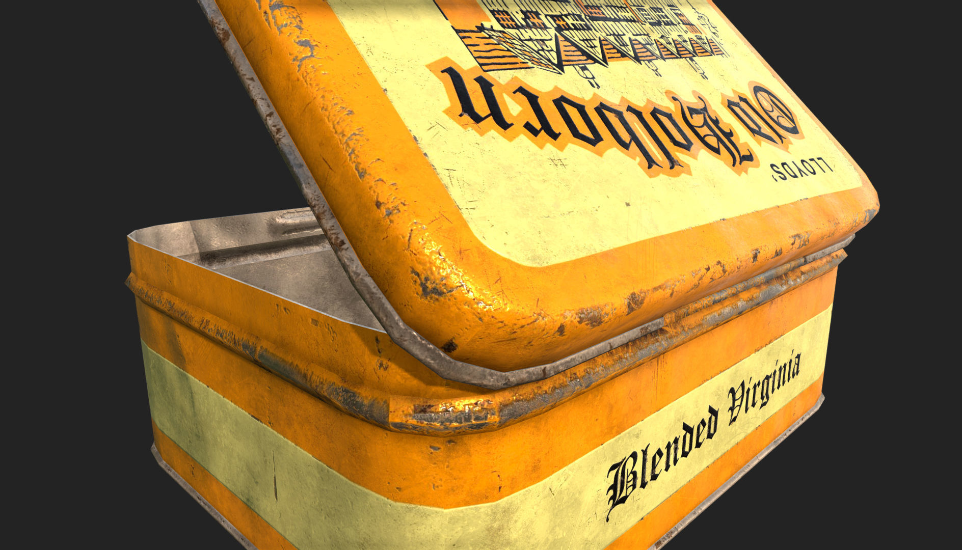 Old Tobacco Tin - Old Holborn Low-poly 3D model_5
