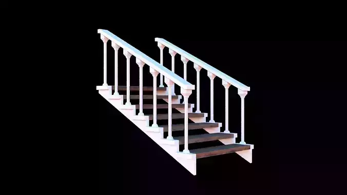 Low-poly Wooden Stairs