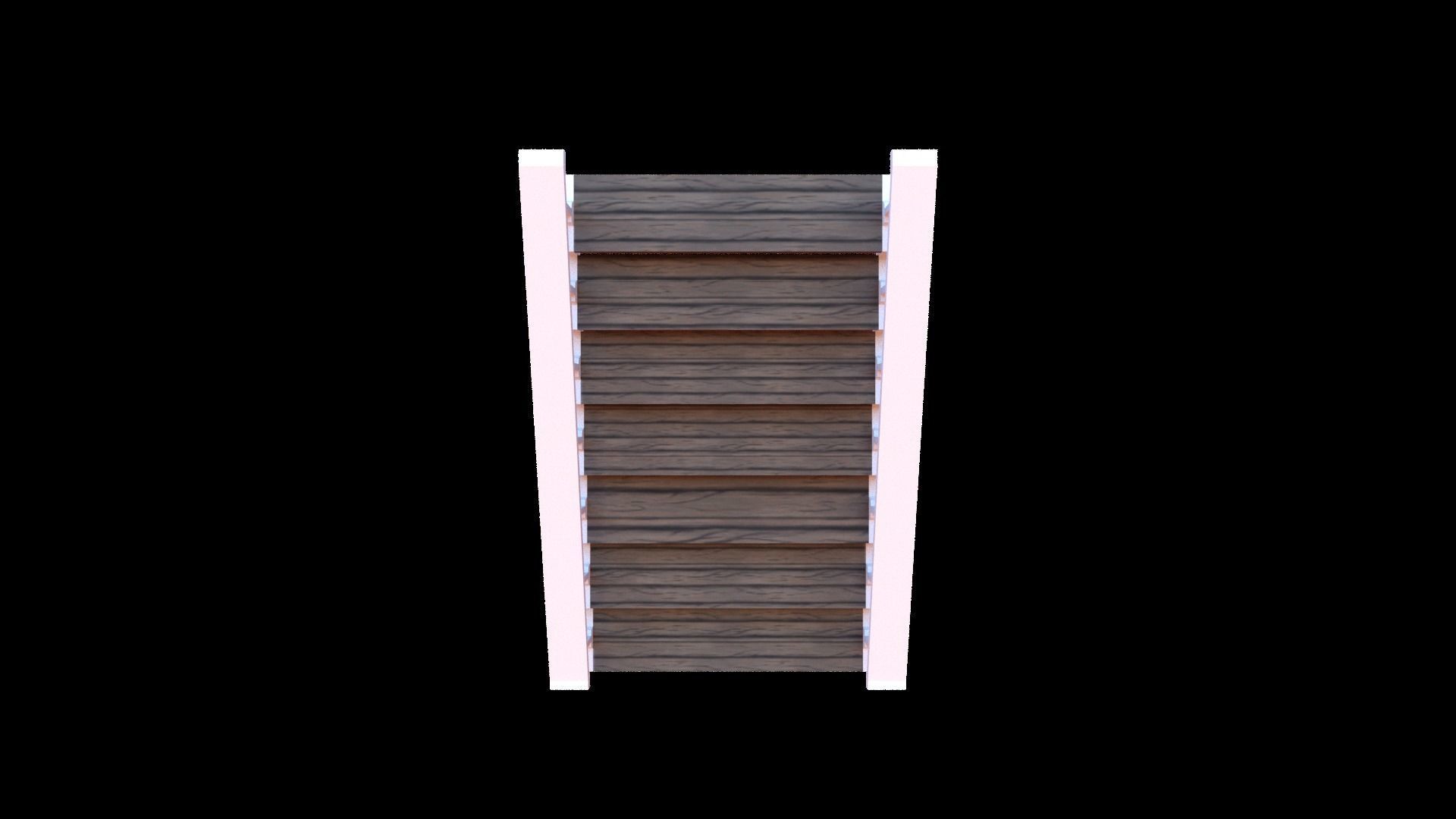 Wooden stairs package Low-poly 3D model_8
