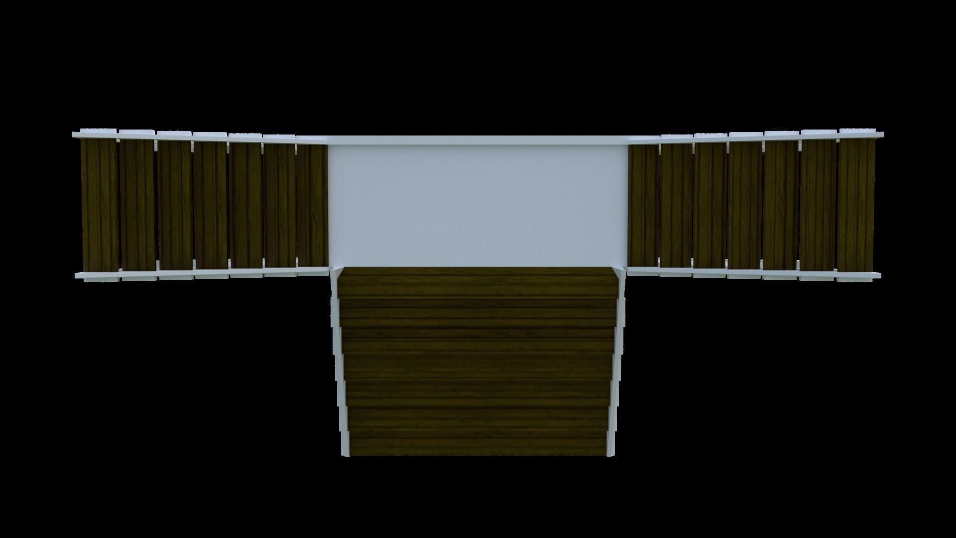 Wooden stairs package Low-poly 3D model_27