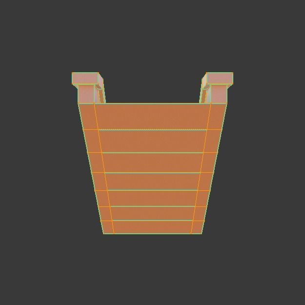 Wooden stairs package Low-poly 3D model_10