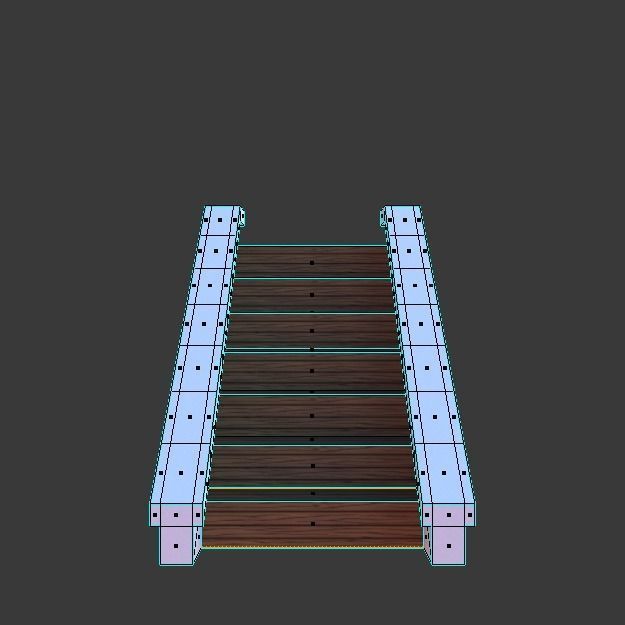 Wooden stairs package Low-poly 3D model_5