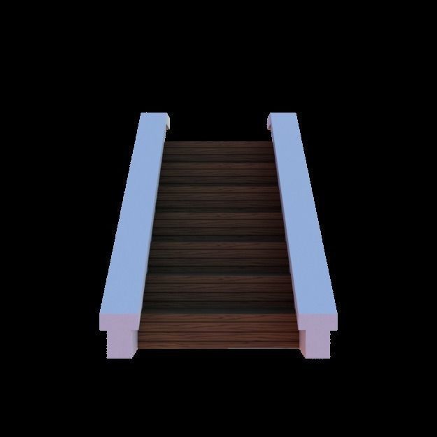 Wooden stairs package Low-poly 3D model_1