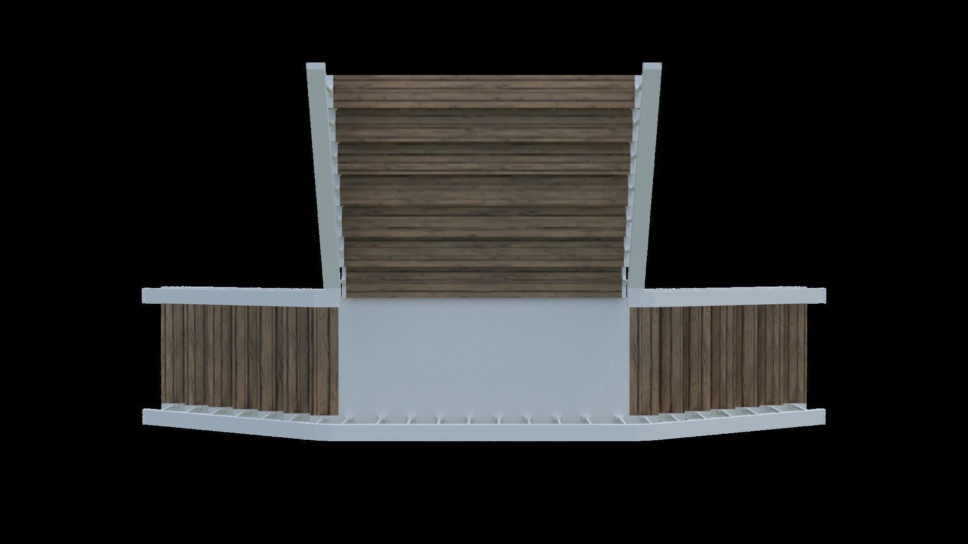 Wooden stairs package Low-poly 3D model_24