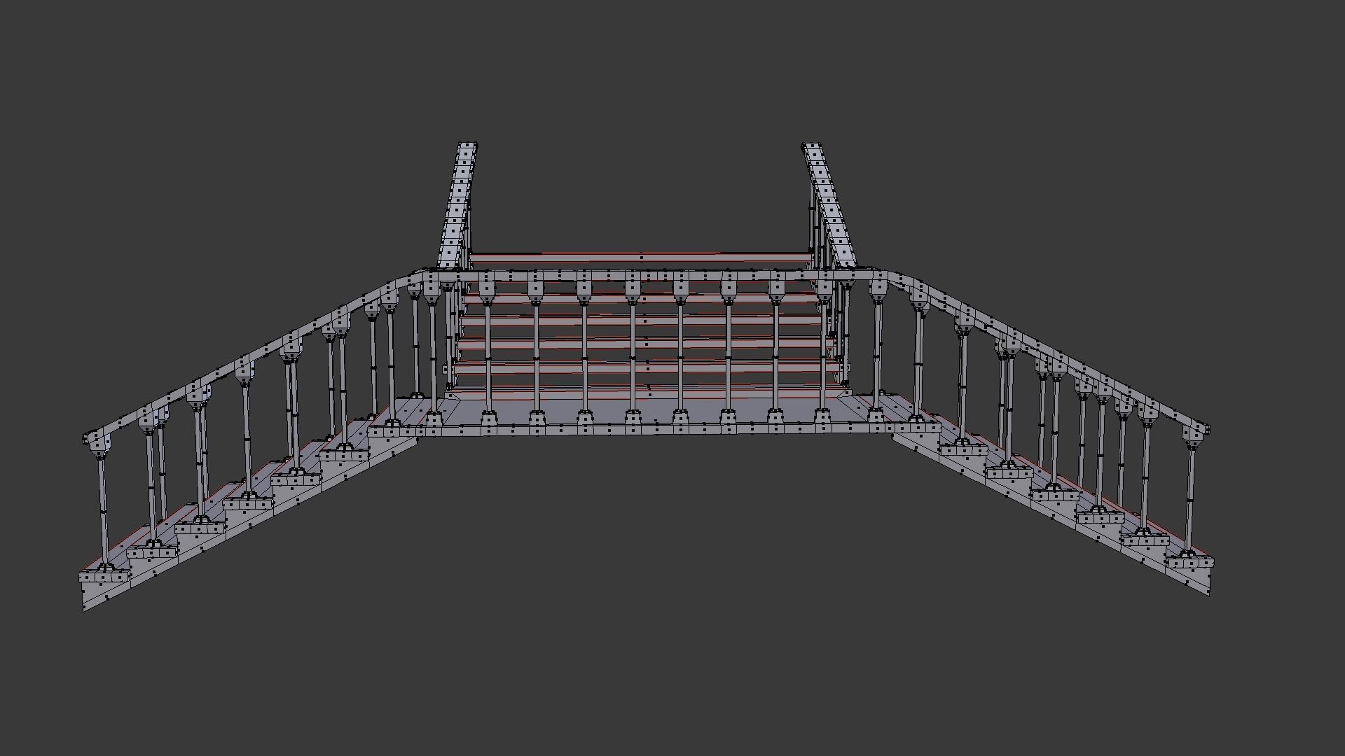 Wooden stairs package Low-poly 3D model_29