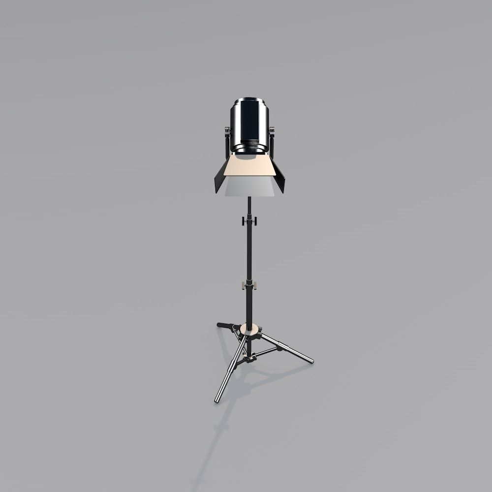 spotlight studio light on tripod 3D model_3