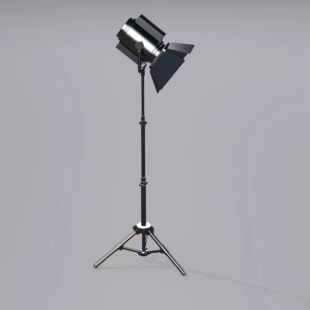 spotlight studio light on tripod 3D model_0