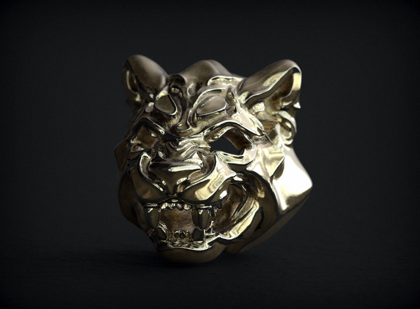 Big Cat Head Knocker 3D print model_4