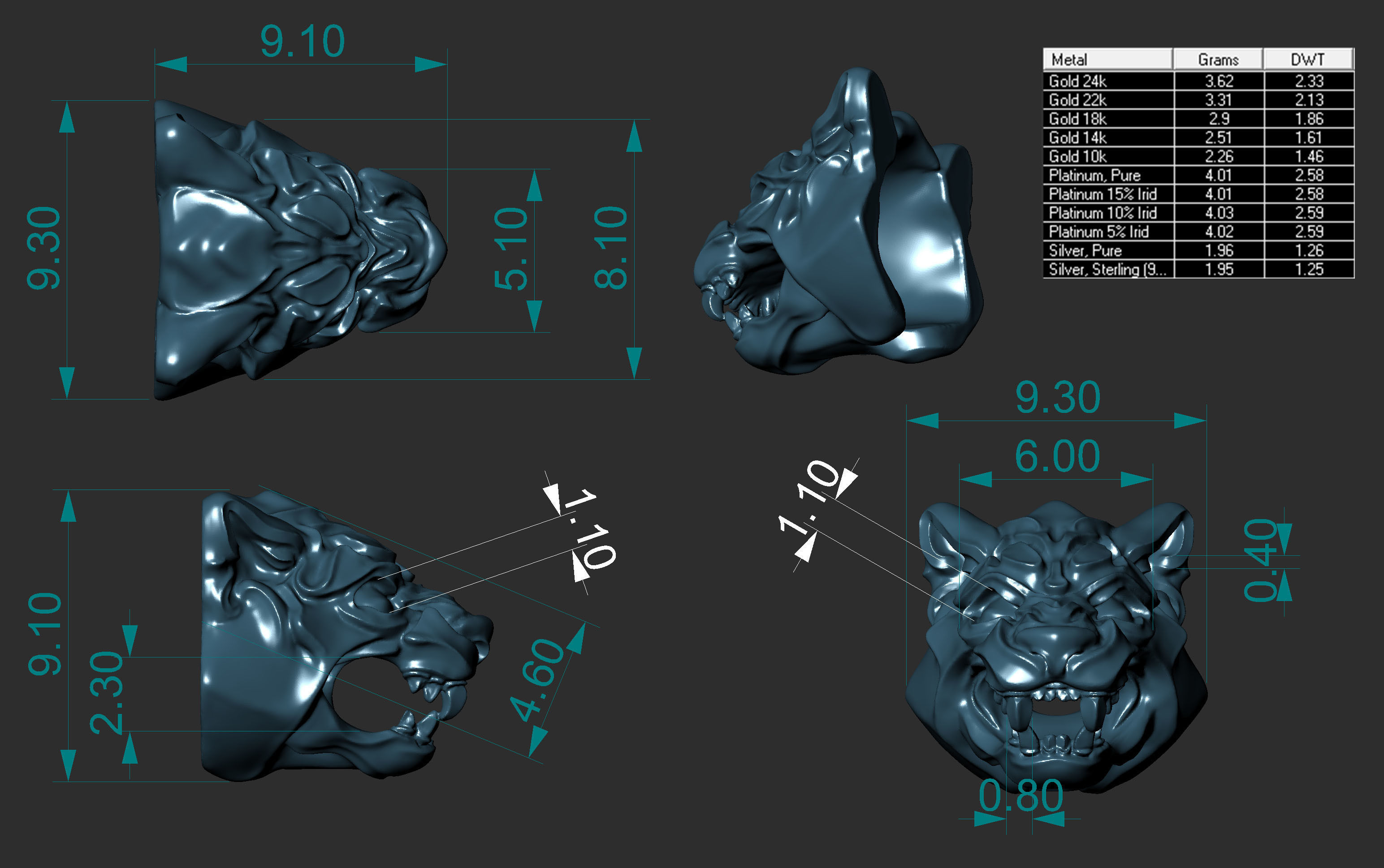 Big Cat Head Knocker 3D print model_3