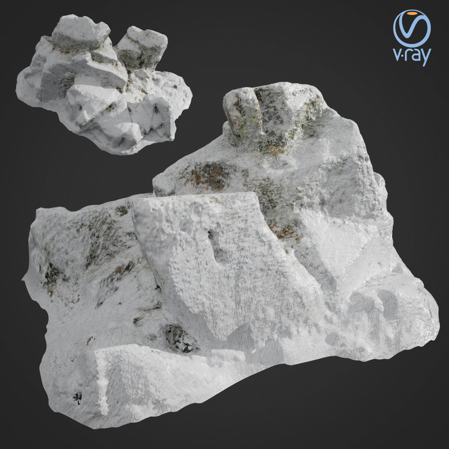 Cliff pack A snow bundle 3D model_4