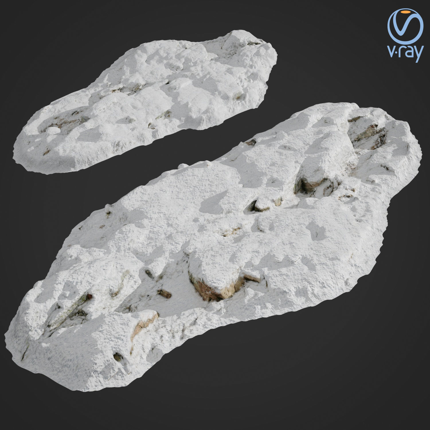Cliff pack A snow bundle 3D model_5