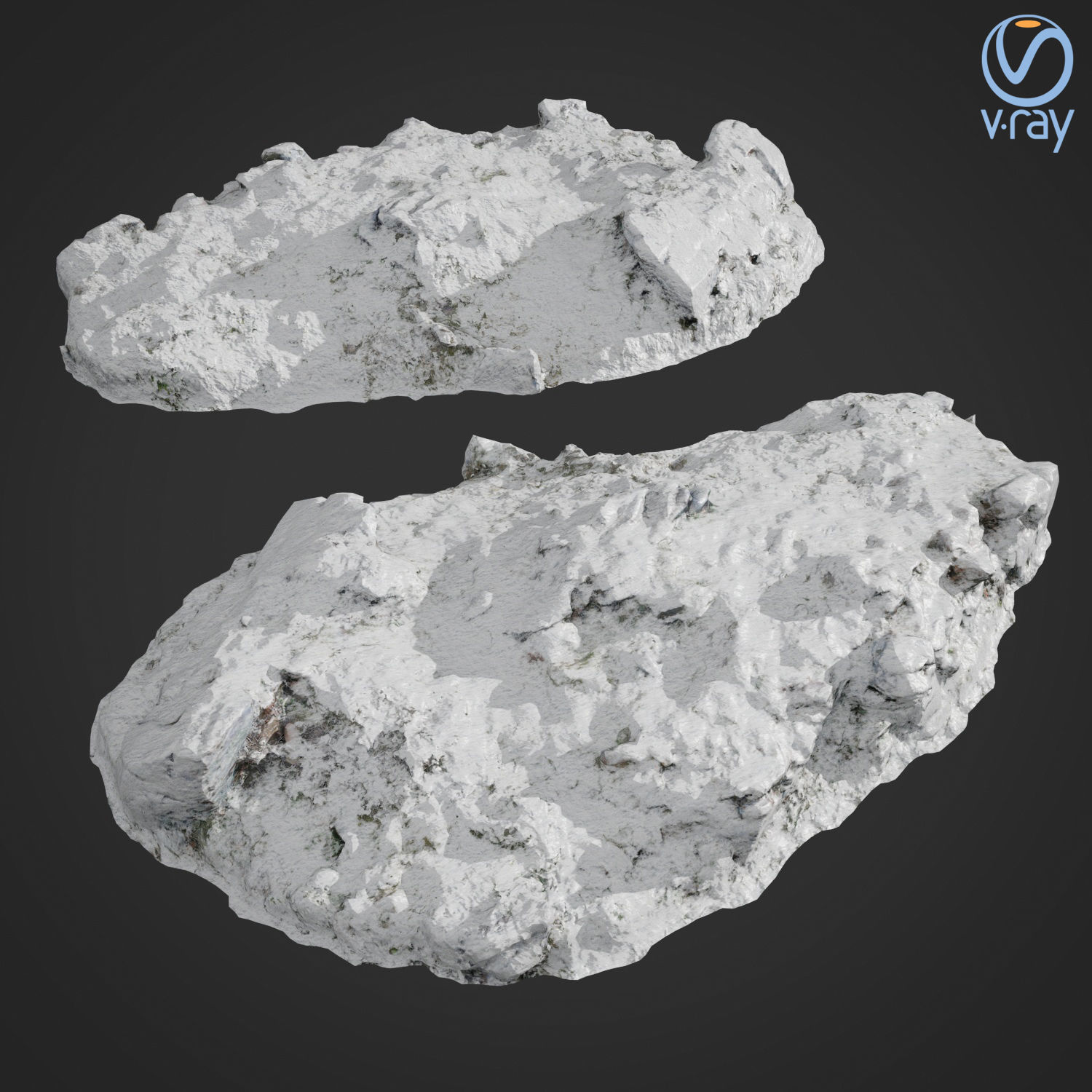 Cliff pack A snow bundle 3D model_2