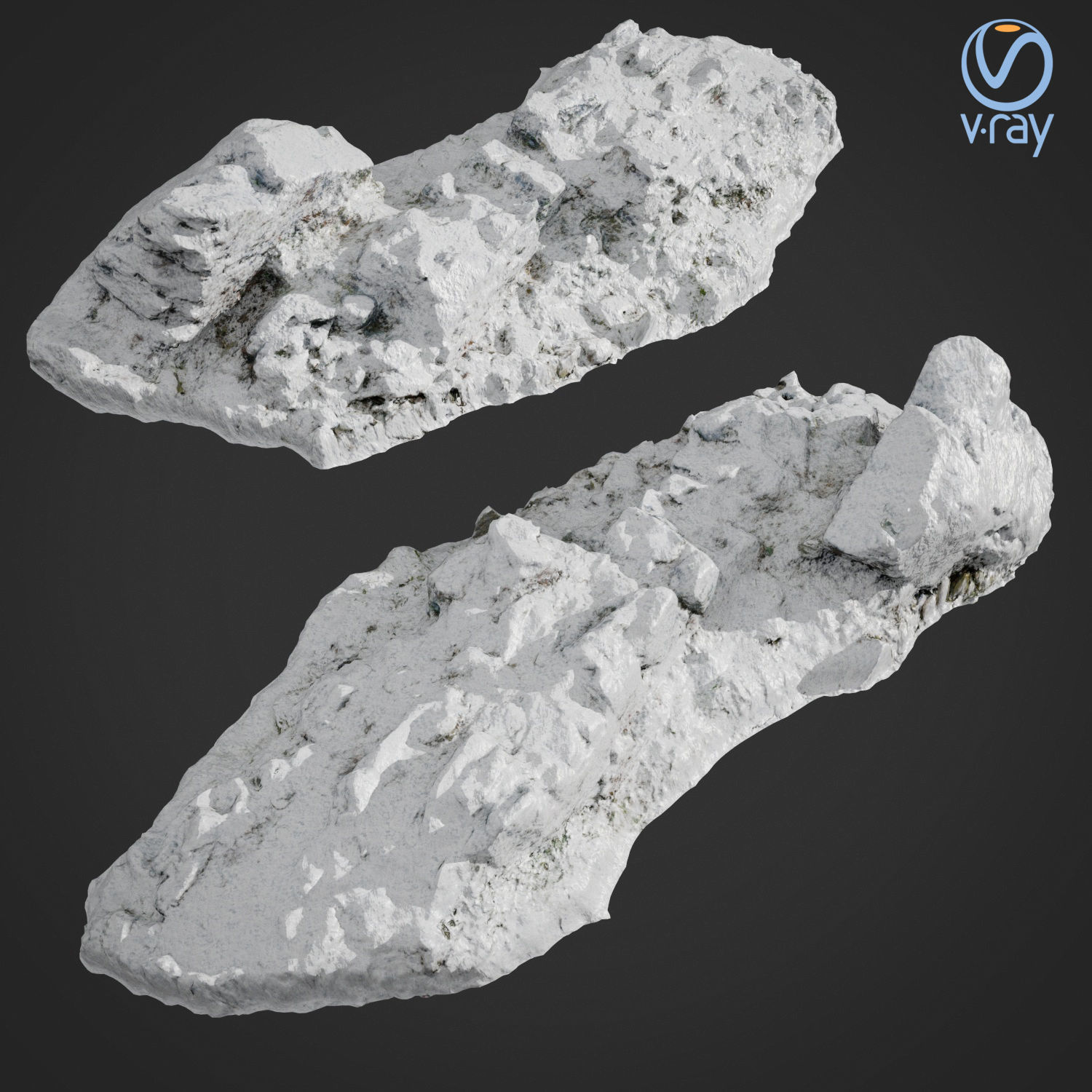 Cliff pack A snow bundle 3D model_1