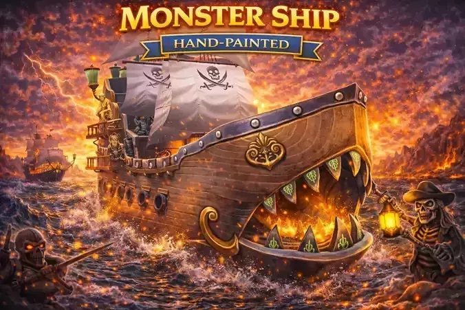 Monster Ship Hand-Painted
