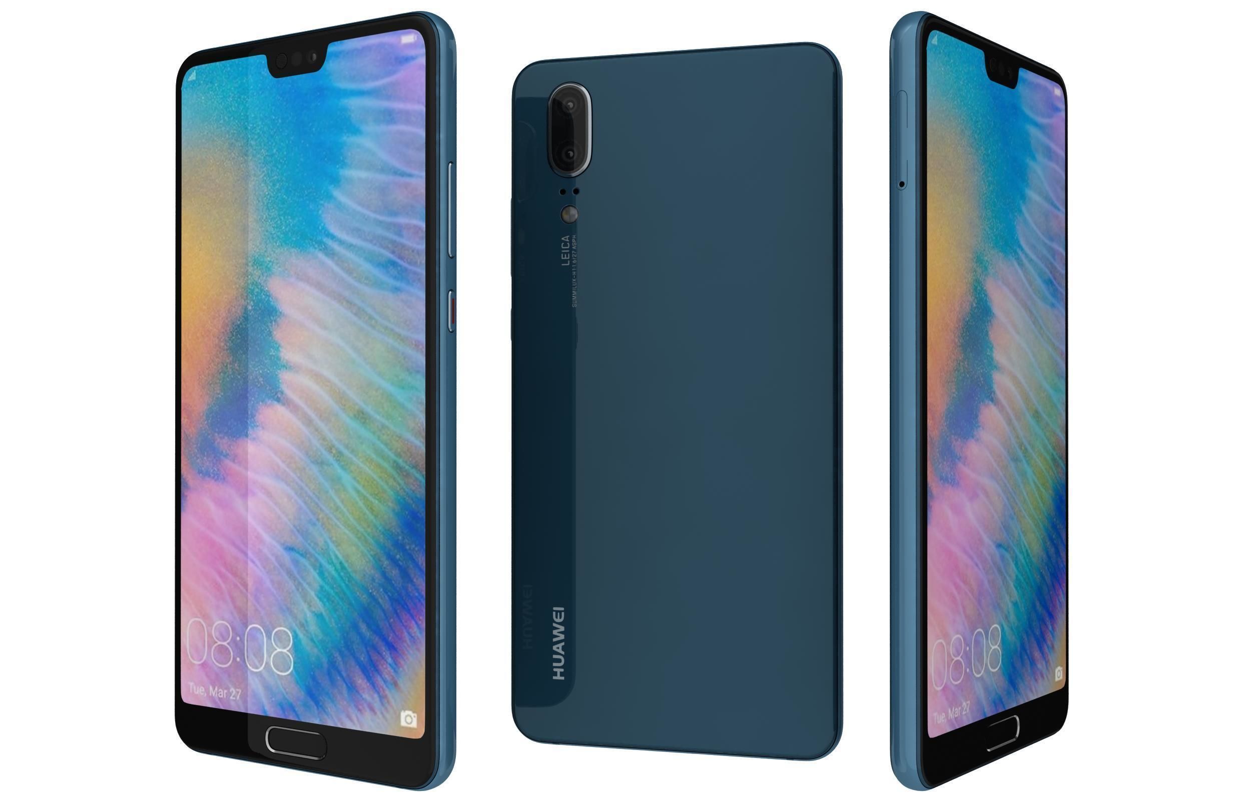 Huawei P20 All Colors 3D model_4