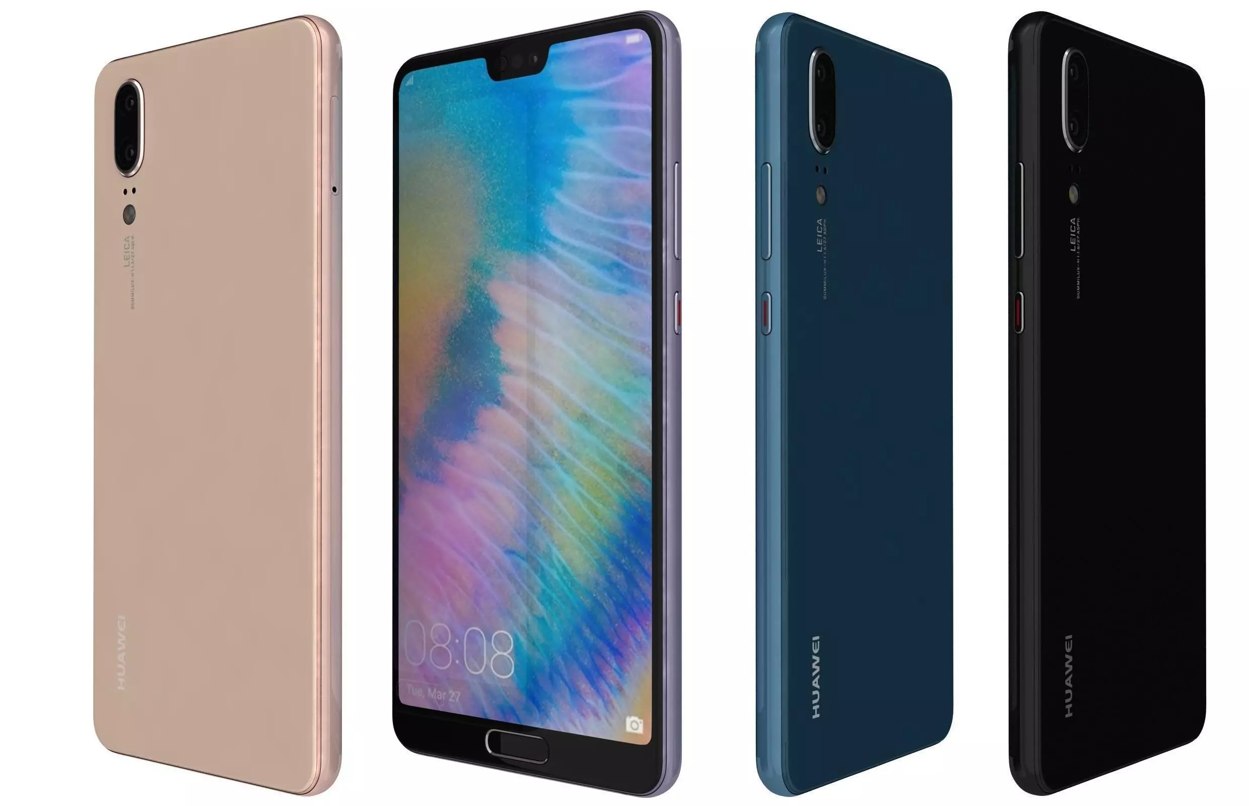 Huawei P20 All Colors 3D model_0