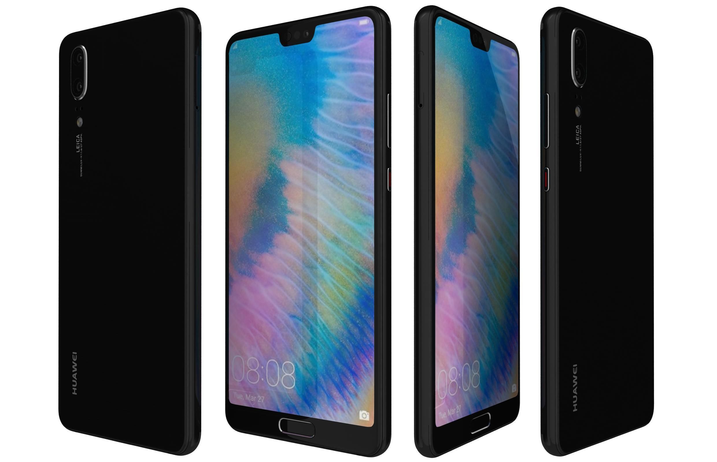 Huawei P20 All Colors 3D model_7