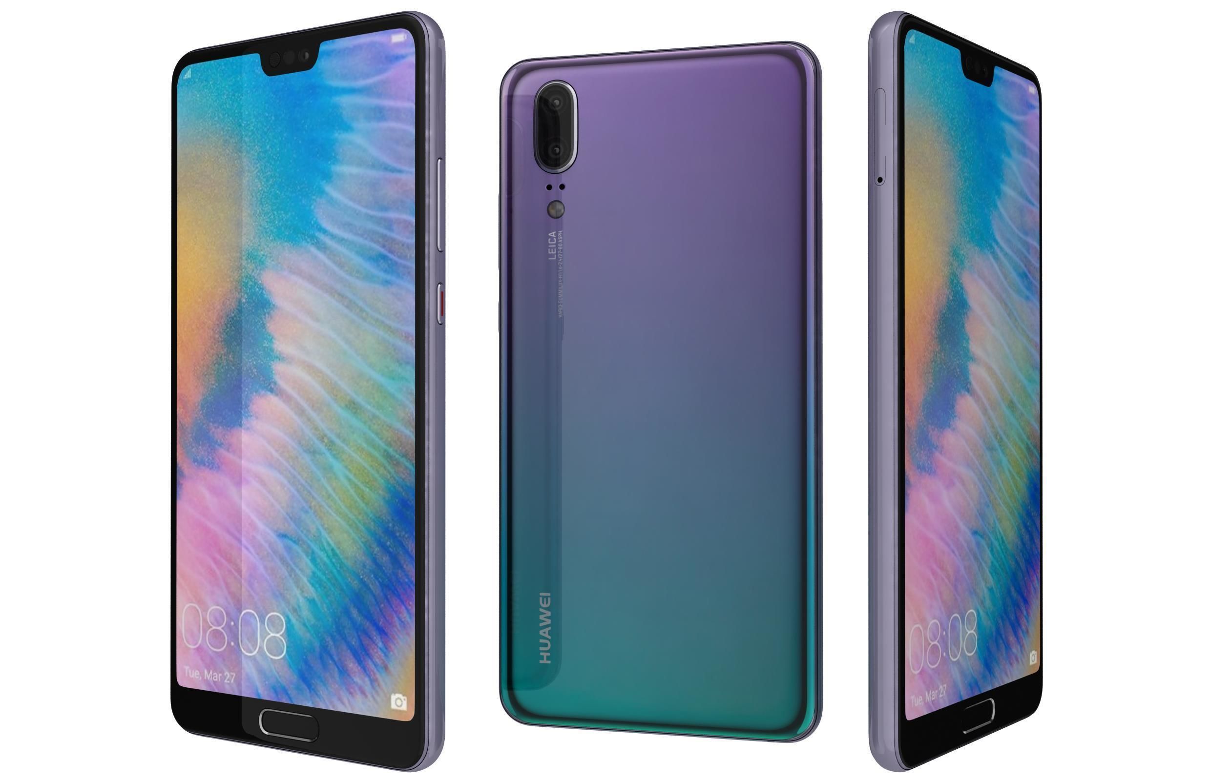 Huawei P20 All Colors 3D model_1