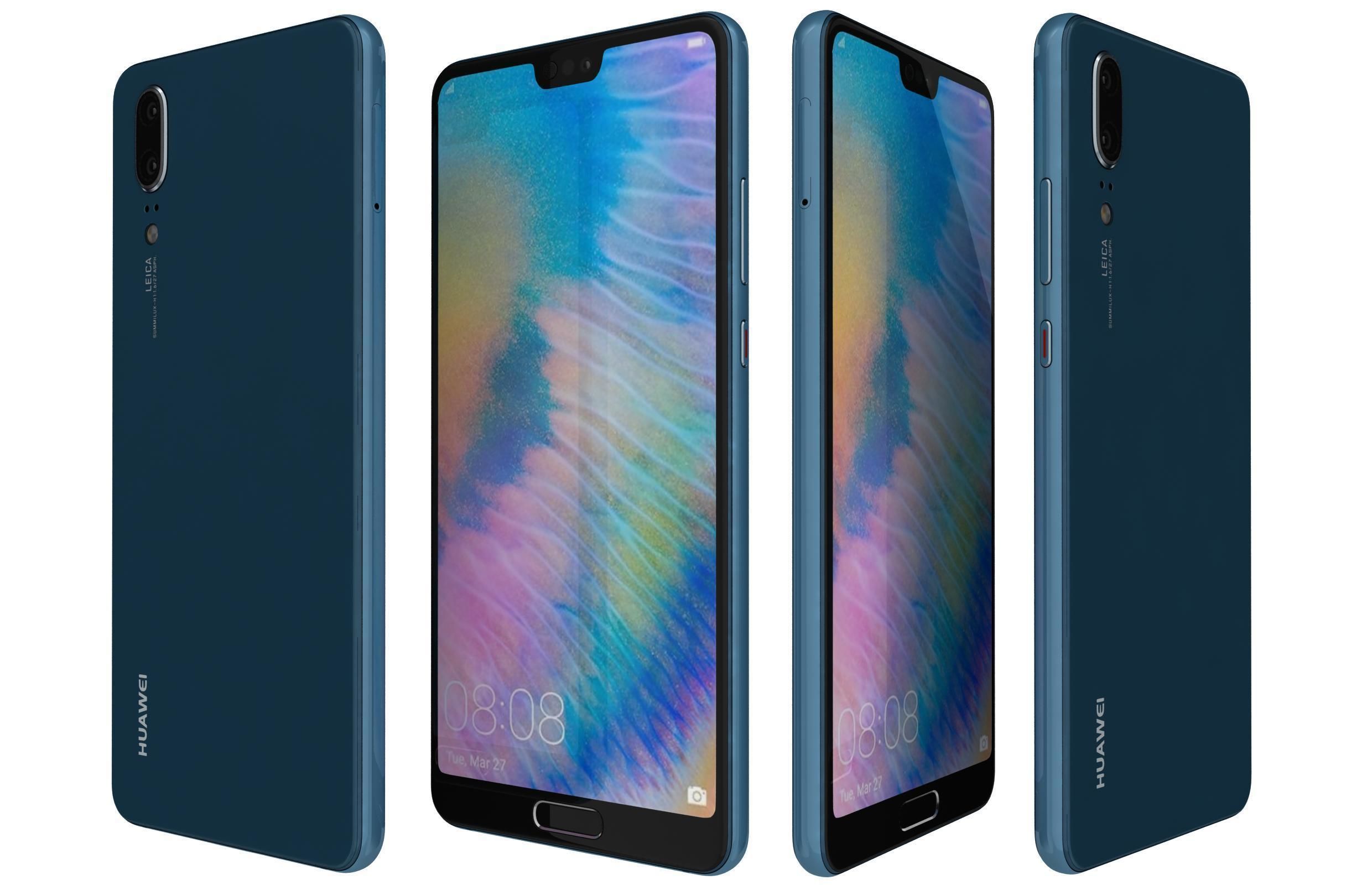 Huawei P20 All Colors 3D model_8