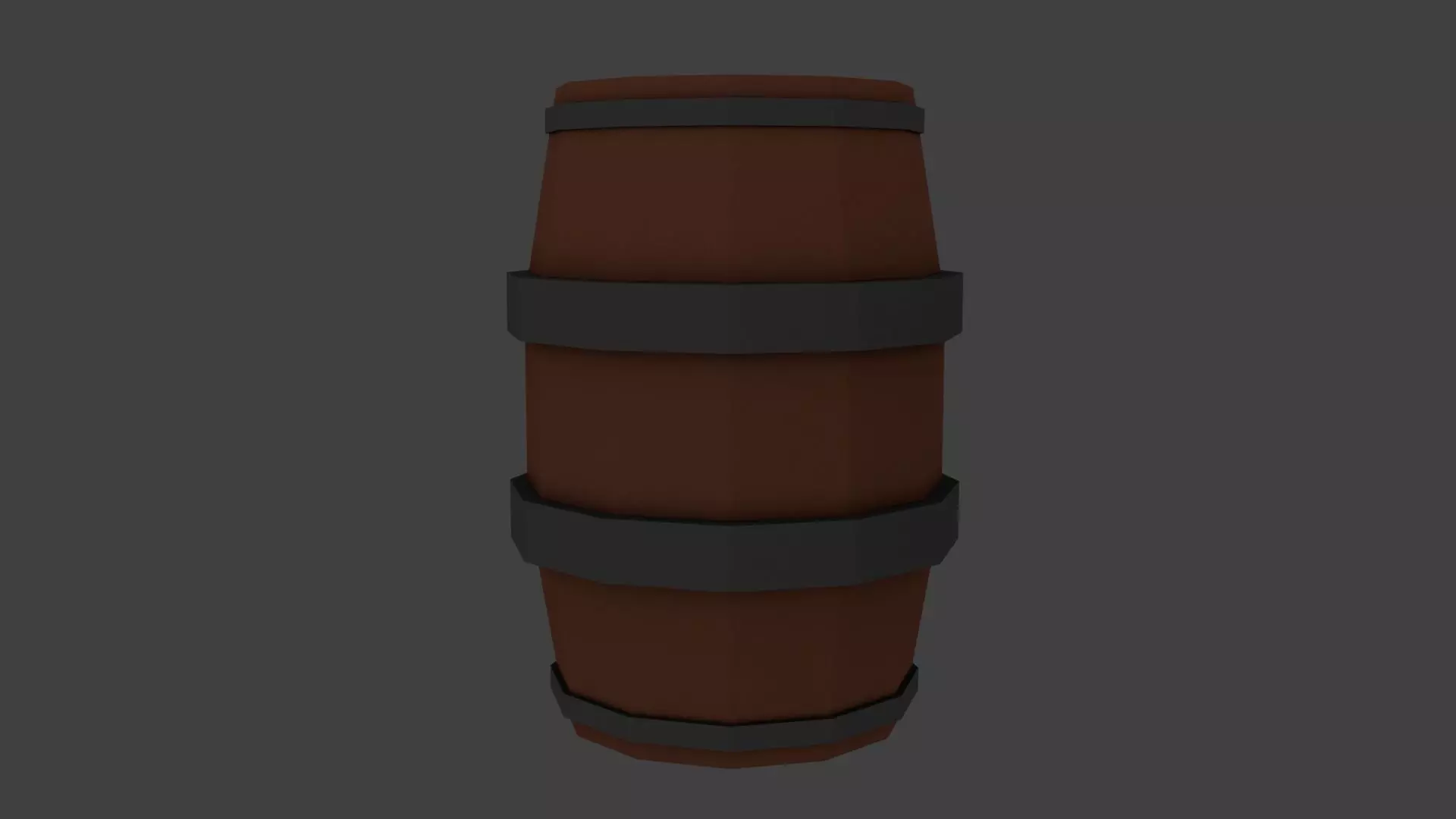 Low poly barrel Low-poly 3D model_0