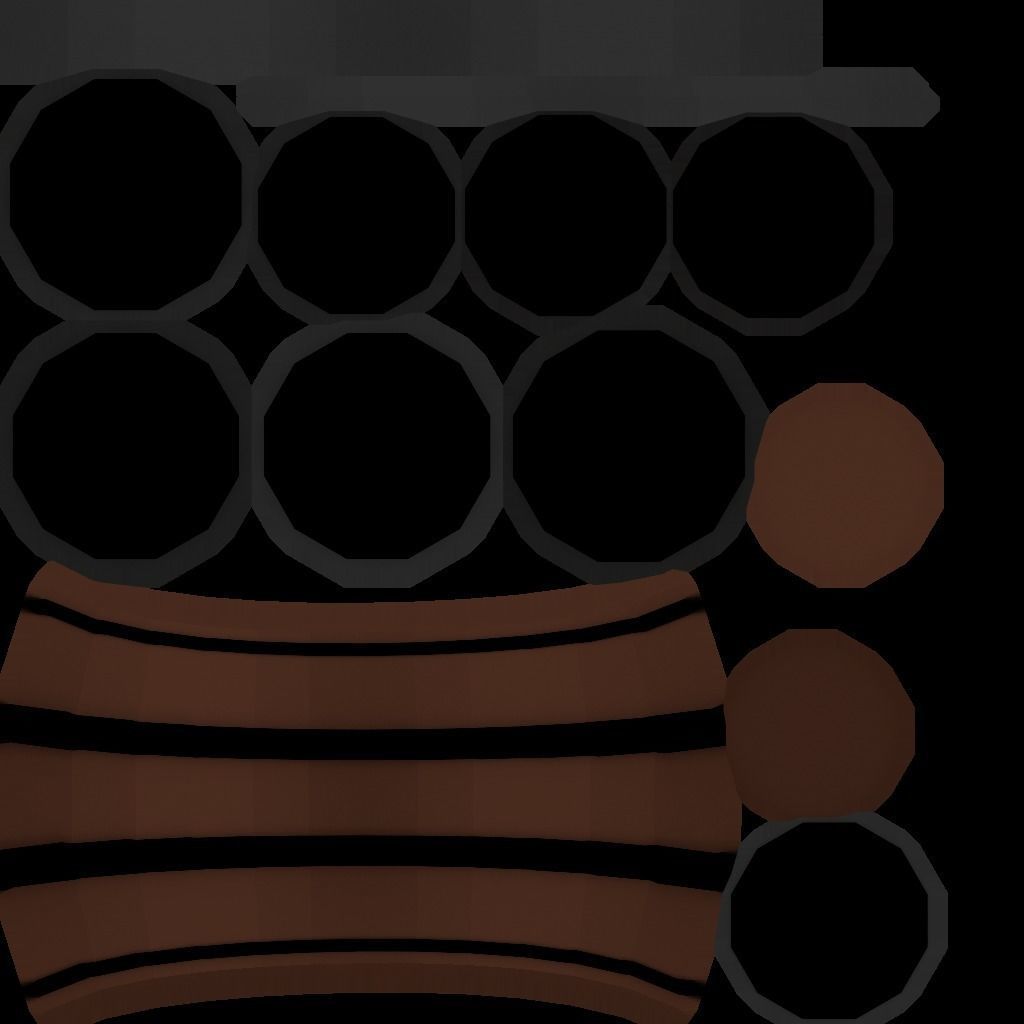 Low poly barrel Low-poly 3D model_5