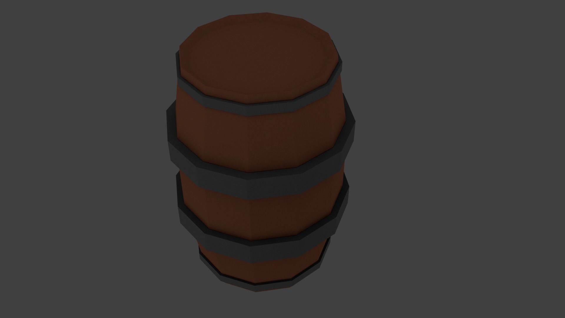 Low poly barrel Low-poly 3D model_1