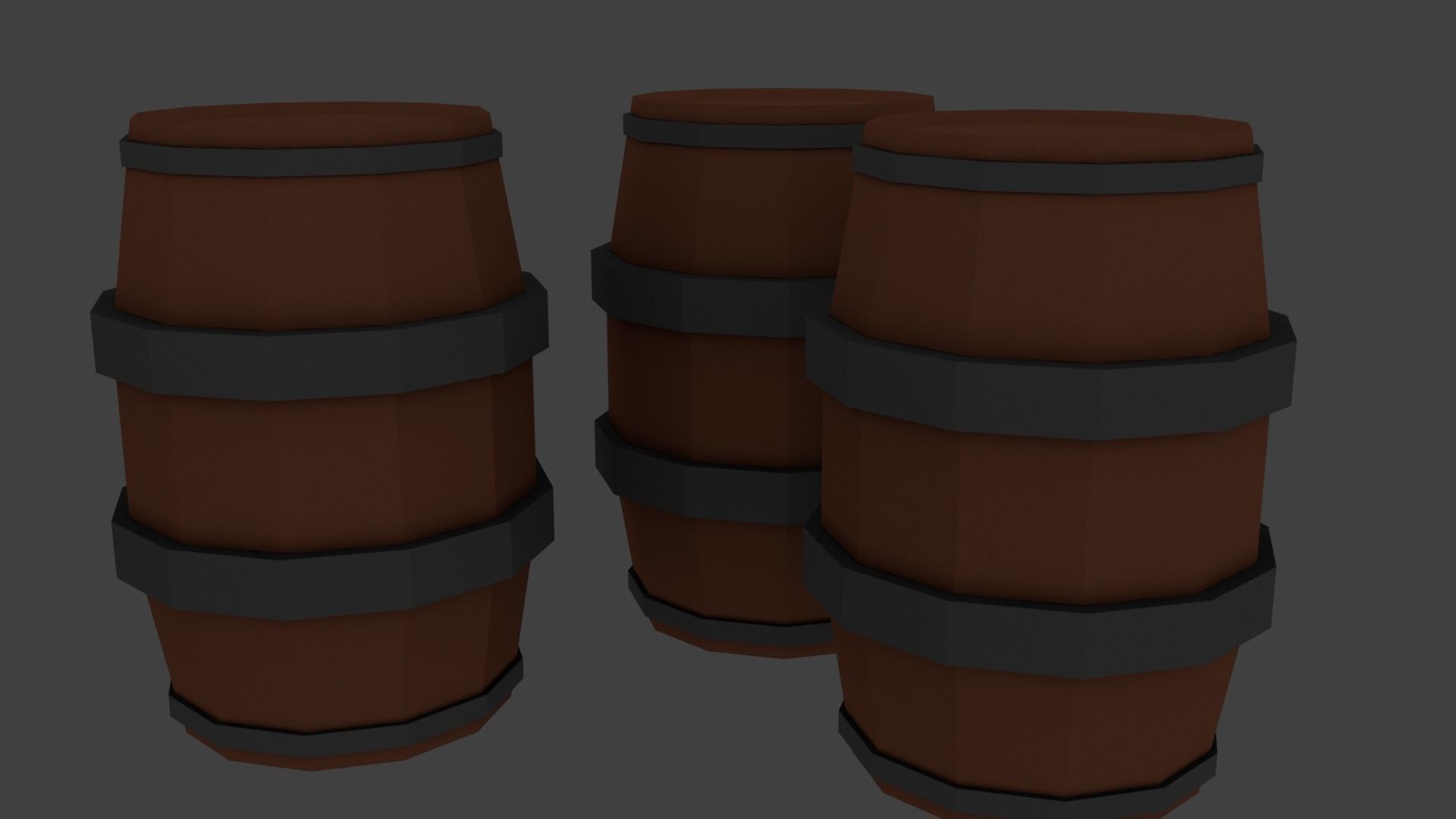 Low poly barrel Low-poly 3D model_4