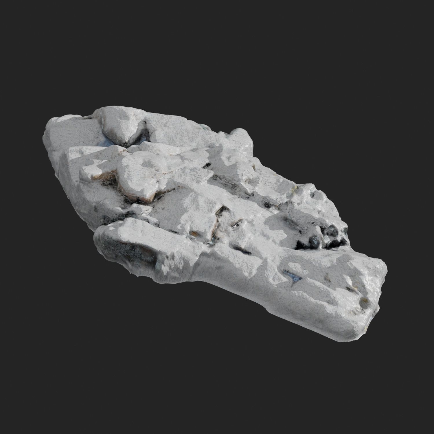 3d scanned rock cliff F Snow 3D model_1