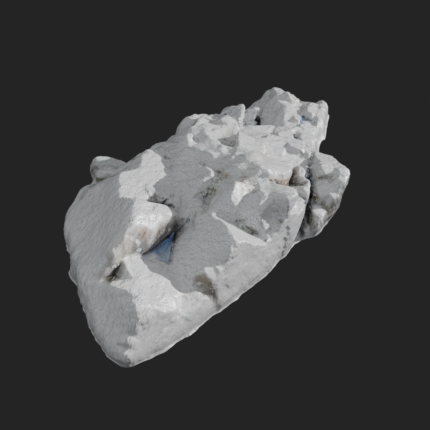 3d scanned rock cliff F Snow 3D model_2