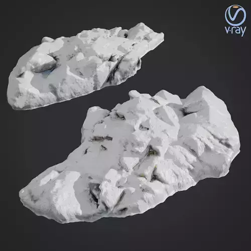 3d scanned rock cliff F Snow
