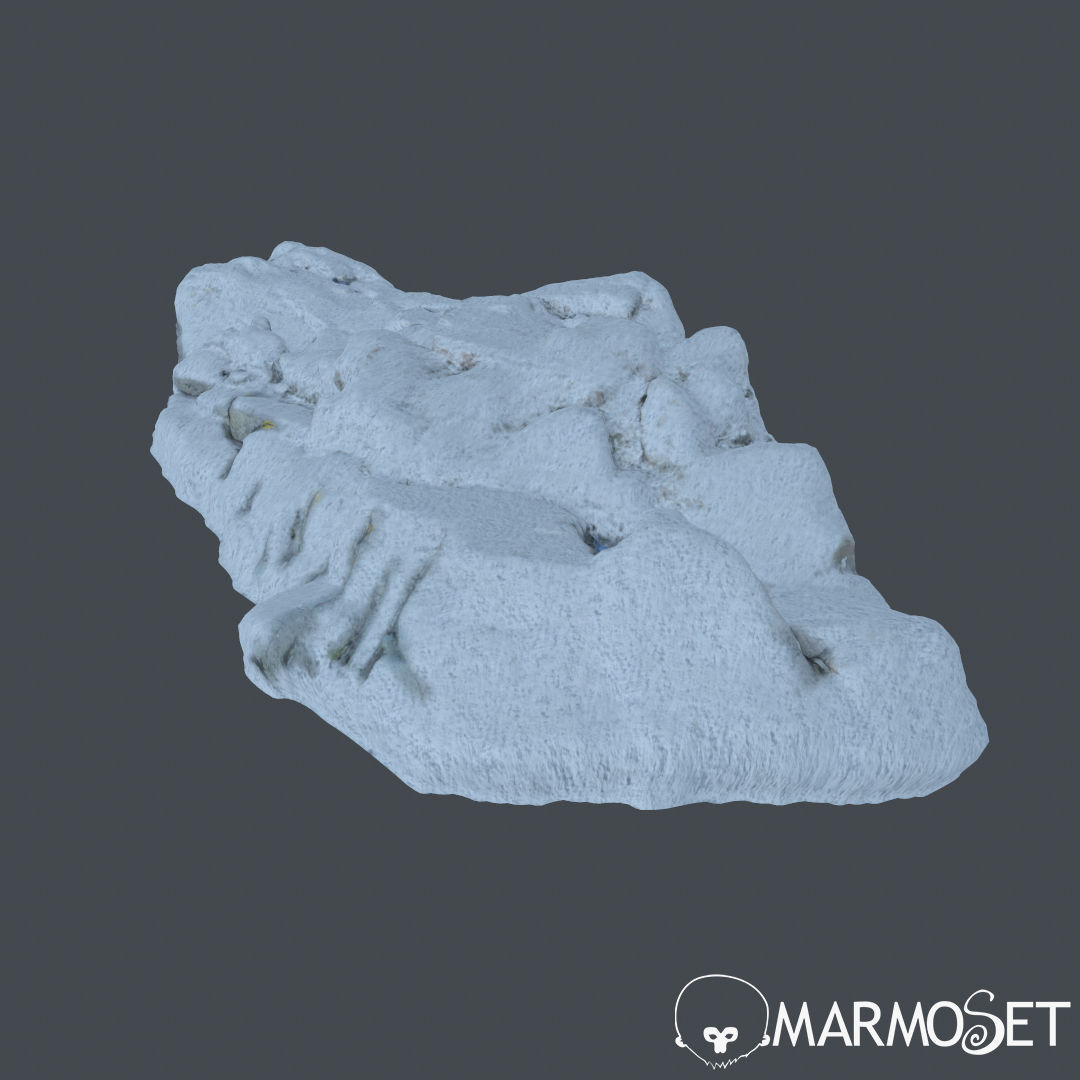 3d scanned rock cliff F Snow 3D model_6