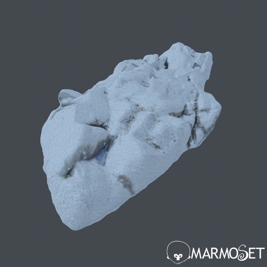 3d scanned rock cliff F Snow 3D model_5