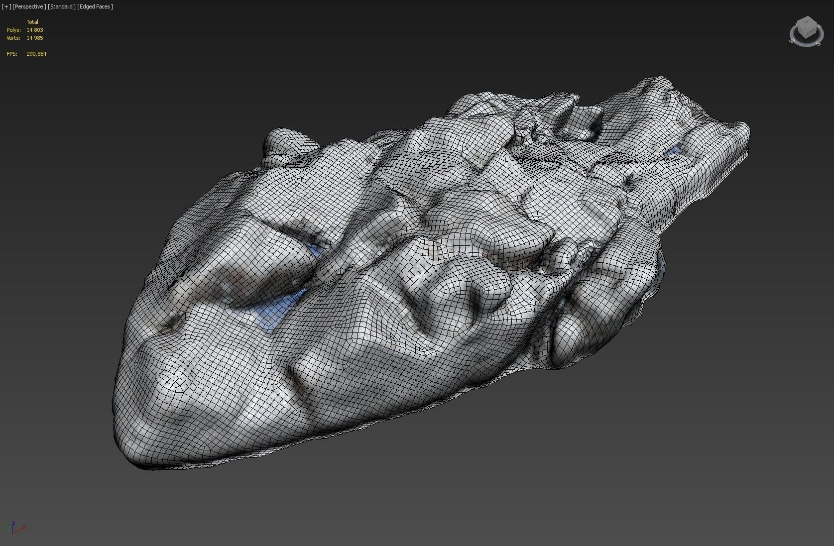 3d scanned rock cliff F Snow 3D model_3