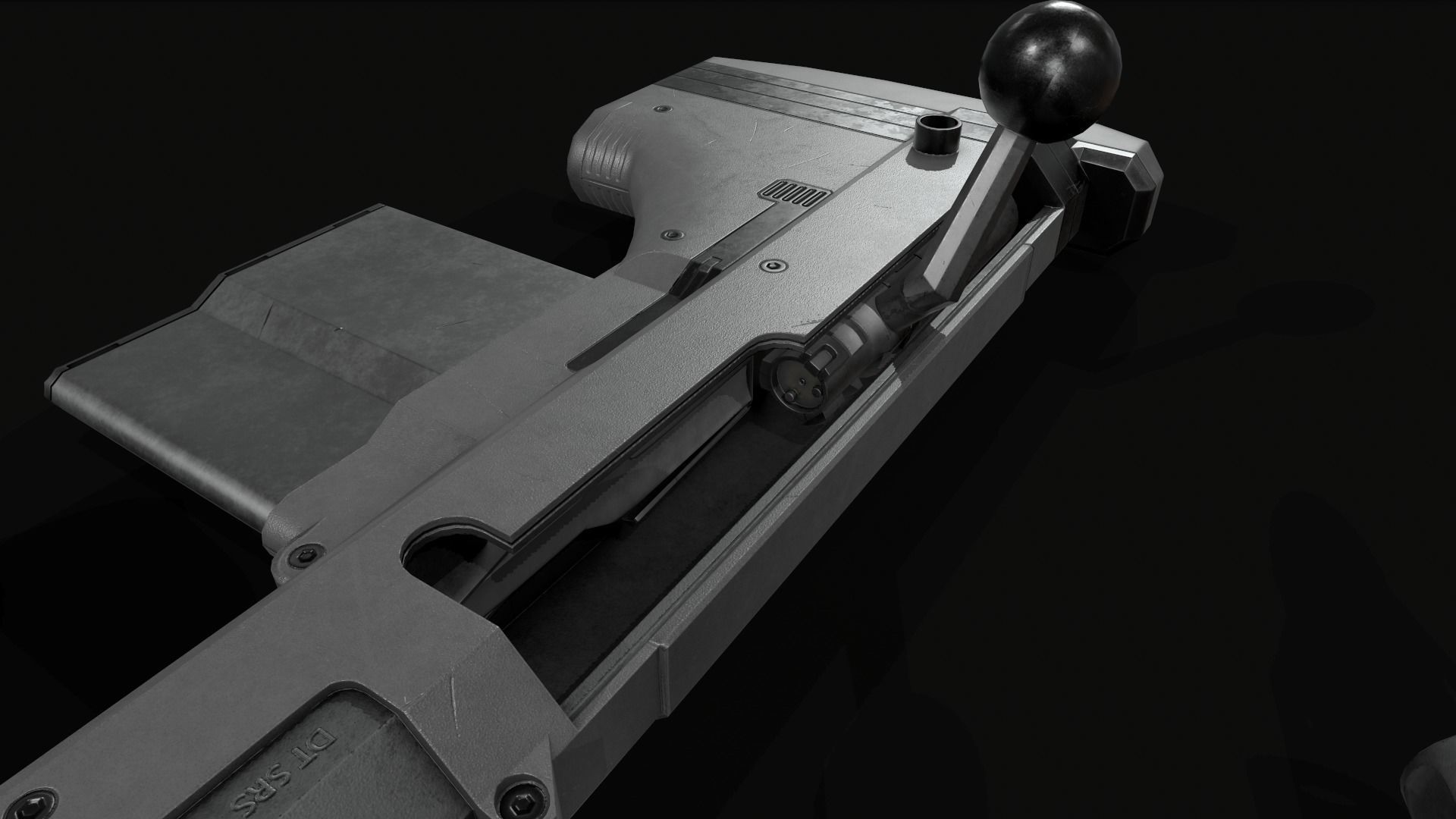 Desert Tech SRS-A2 Bullpup Sniper Rifle Low-poly 3D model_14
