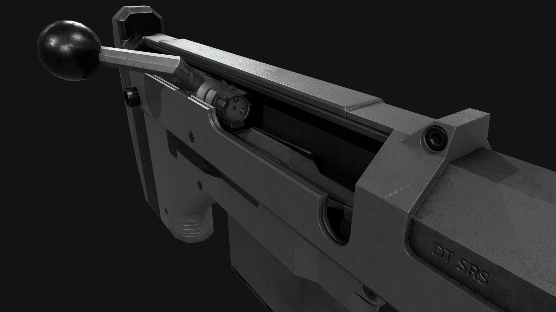 Desert Tech SRS-A2 Bullpup Sniper Rifle Low-poly 3D model_27