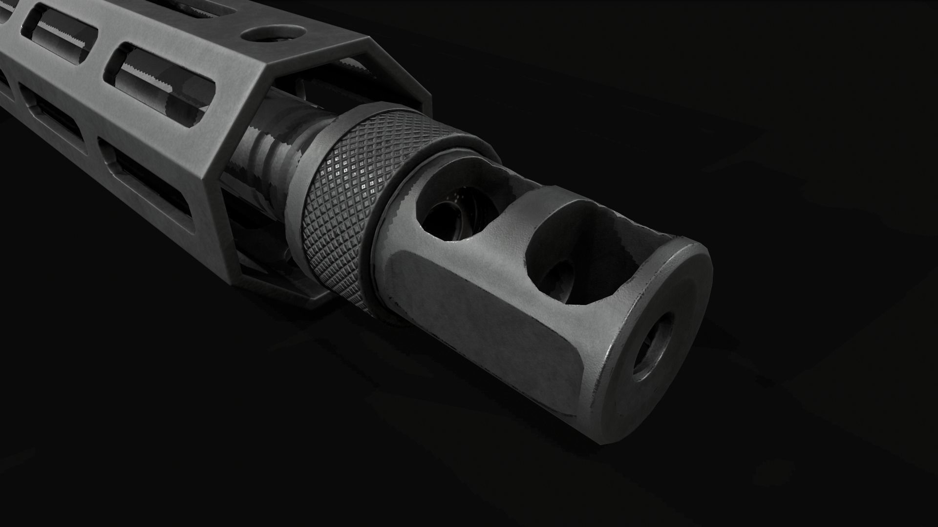 Desert Tech SRS-A2 Bullpup Sniper Rifle Low-poly 3D model_8