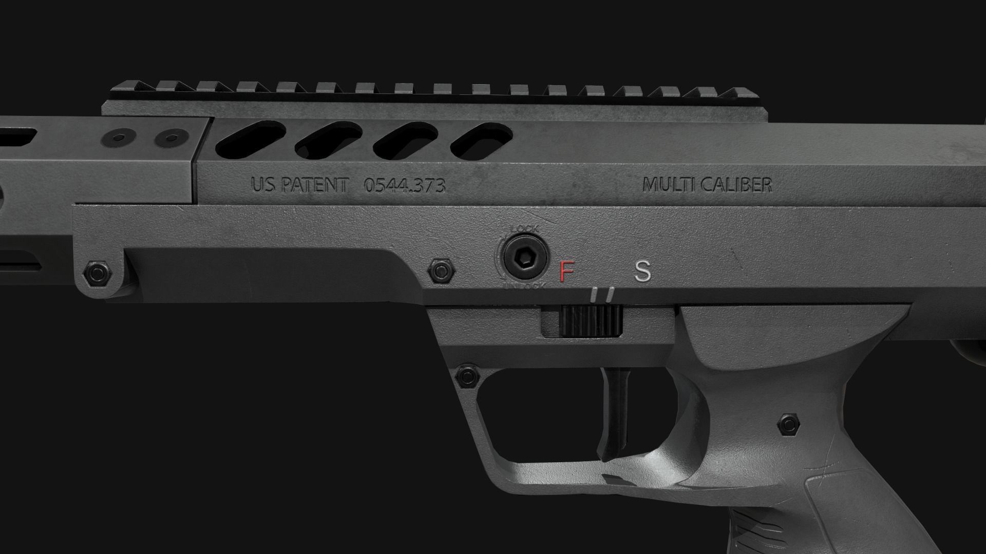 Desert Tech SRS-A2 Bullpup Sniper Rifle Low-poly 3D model_31