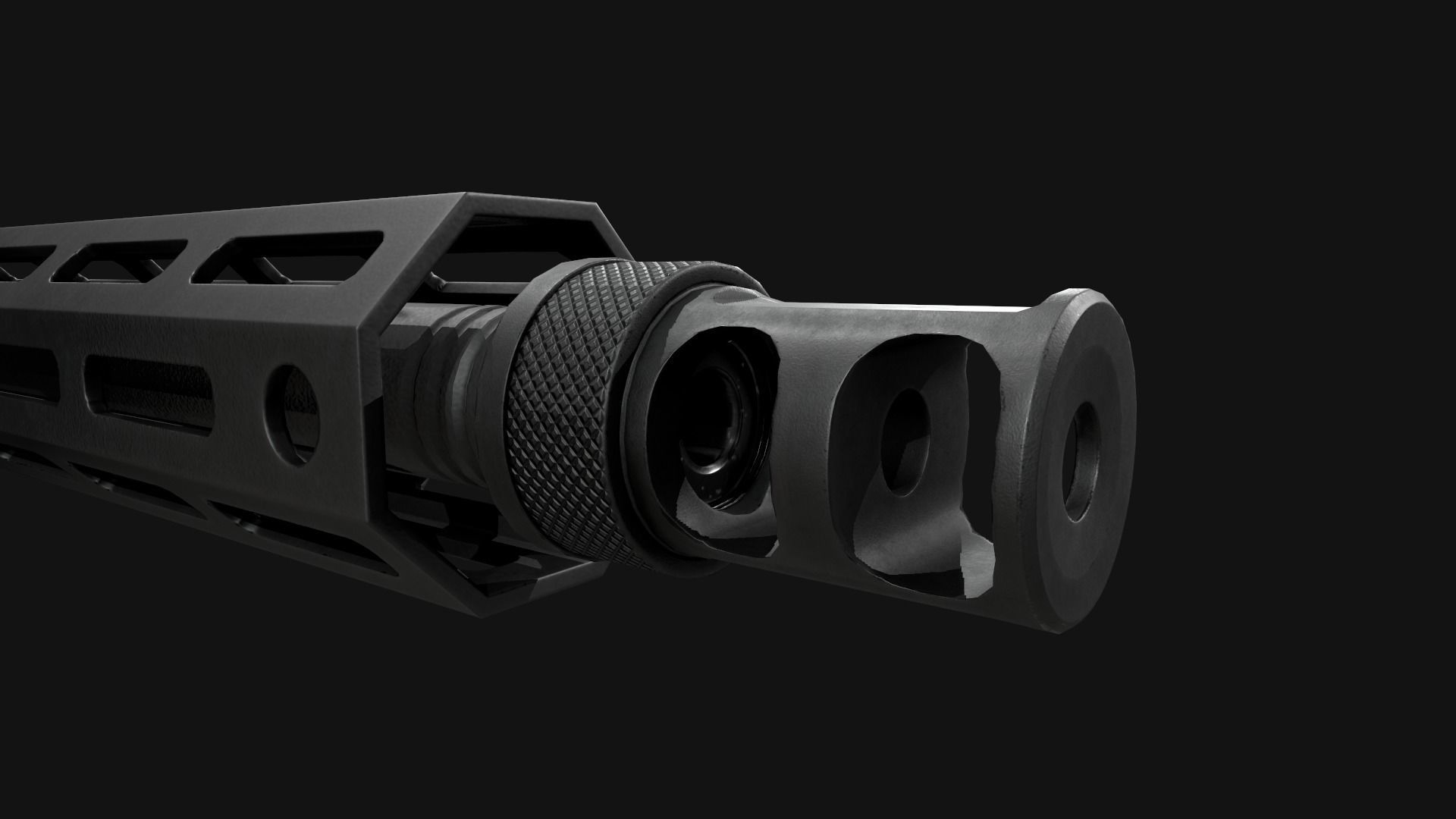 Desert Tech SRS-A2 Bullpup Sniper Rifle Low-poly 3D model_20