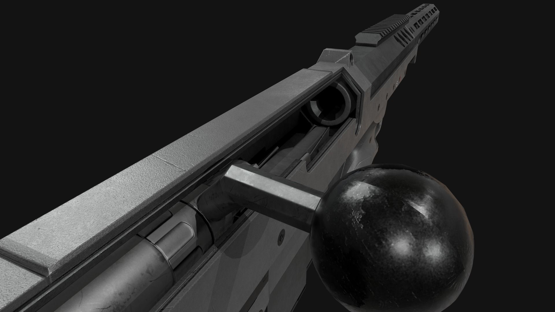 Desert Tech SRS-A2 Bullpup Sniper Rifle Low-poly 3D model_26